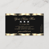 Luxe licht gouden zwarte sprankeljuwelen glamoureu visitekaartje (Achterkant)