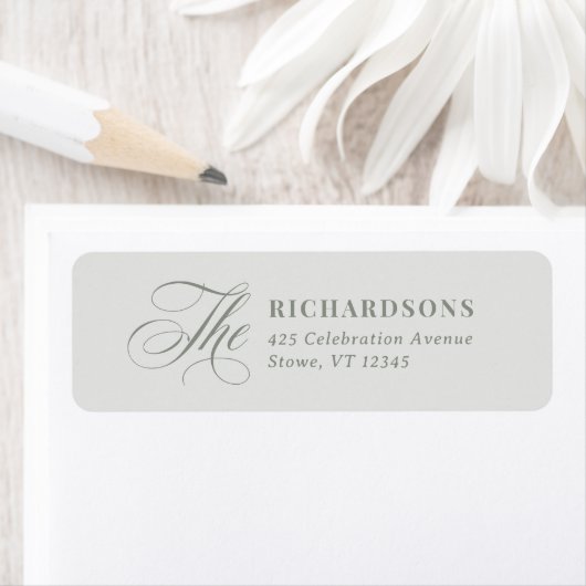 Luxe Licht Saliegroen Calligrafie Retouradres Etiket (Insitu)