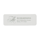 Luxe Licht Saliegroen Calligrafie Retouradres Etiket (Voorkant)