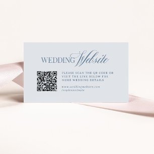 Luxe Light Dusty Blue Trouwwebsite QR-code Informatiekaartje