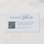 Luxe Light Dusty Blue | Wedding Website QR Code Informatiekaartje (Voorkant)