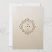 Luxe Lijst Islamitische bruiloft Monogram Kaart (Achterkant)