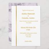 LUXE LILAC MARBLE OR FAIRE-PART DE MARIAGE (Devant / Derrière)