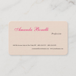 Luxe Linnen Champagne Roze Plain Minimalist Visitekaartje