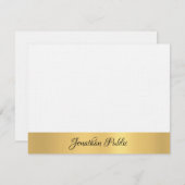 Luxe linnen elegant handschrift Sjabloon goud (Voorkant / Achterkant)
