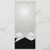 Luxe lint zilver/zwart damast bruiloft menu (Achterkant)