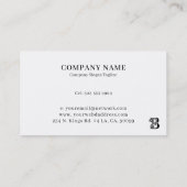 Luxe logo B in zwart-wit Visitekaartje (Achterkant)