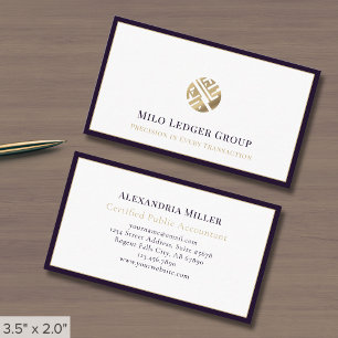Luxe Logo Donker Paarse Rand Visitekaartje