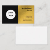 Luxe logo zwart en goud modern visitekaartje (Voorkant / Achterkant)