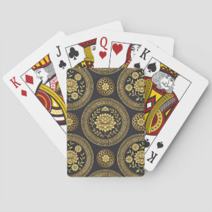 Luxe Lotus Mandala Gouden Embleem Pokerkaarten