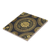 Luxe Lotus Mandala Gouden Embleem Tegeltje (Zijkant)