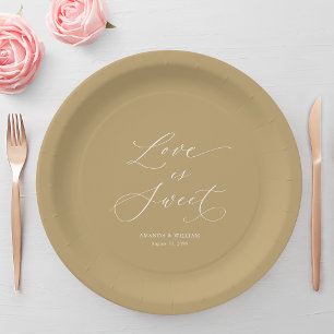 Luxe "Love Is Sweet" bruiloft Papieren Bordje
