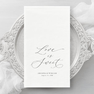 Luxe "Love Is Sweet" bruiloft Servet
