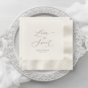 Luxe "Love Is Sweet" bruiloft Servet