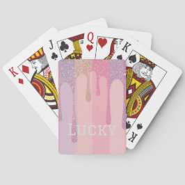 Luxe Lucky Gouden Glitter Pastel Kaartspel Pokerkaarten
