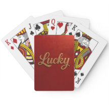 Luxe Lucky Script Rood Goud Kaartspel