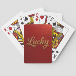 Luxe Lucky Script Rood Goud Kaartspel Pokerkaarten
