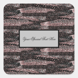 Luxe luipaard, glitter & glanzend Abstract voor I. Vierkante Sticker