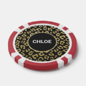 Luxe luipaard zwart goud naam poker chips (Enkel)