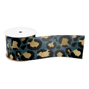 Luxe Luipaardvlekken Donkerblauw Wilde Glamour Lint