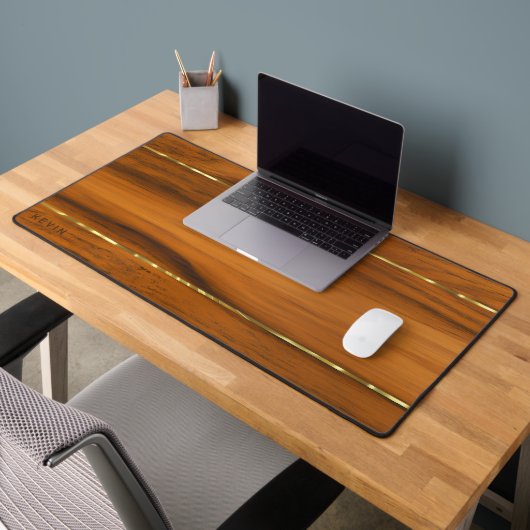 Luxe Mahogany Bois Texture 2 Or Accent (Bureau 2)