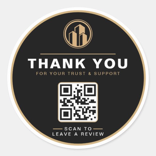 Luxe makelaar bedank sticker (Voorkant)