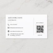 Luxe Makelaar QR-code Minimaal Visitekaartje (Achterkant)