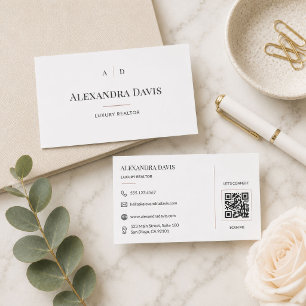 Luxe Makelaar QR-code Minimaal Visitekaartje