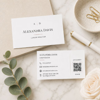 Luxe Makelaar QR-code Minimaal Visitekaartje