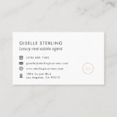 Luxe Makelaar Zwart Elegant Modern Visitekaartje (Achterkant)