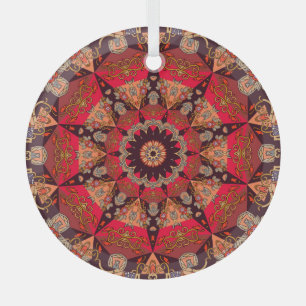 Luxe mandala naadloos, sterrenbloem. glas ornament