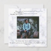 Luxe Marble Christelijk Afstuderen Uitnodiging (Achterkant)