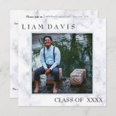 Luxe Marble Christian Graduation Invitation (Devant / Derrière)