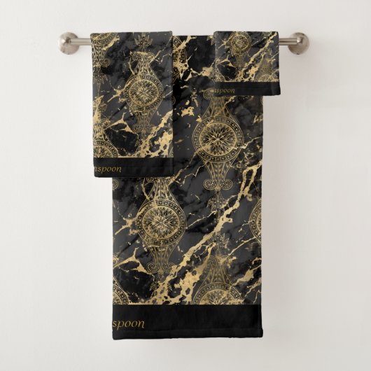 LUXE  MARBLE CUSTOEL TOWEL SET BAD HANDDOEK (Insitu)