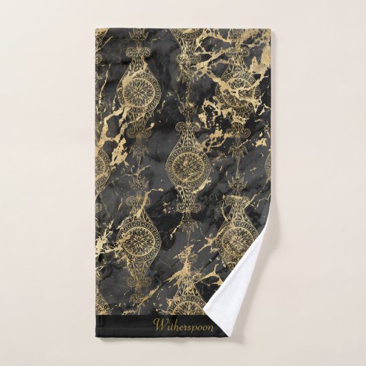 LUXE  MARBLE CUSTOEL TOWEL SET BAD HANDDOEK (Handdoek)