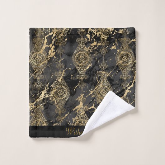LUXE  MARBLE CUSTOEL TOWEL SET BAD HANDDOEK (Wasdoekje)