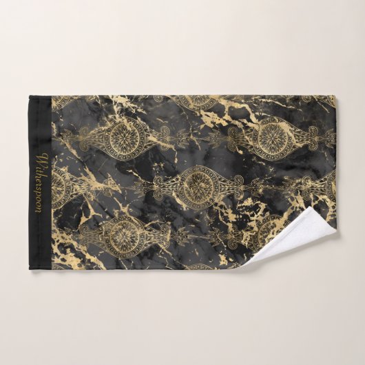 LUXE  MARBLE CUSTOEL TOWEL SET BAD HANDDOEK (Handdoek)