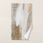 Luxe Marble Gold Strokes wit en grijs Bad Handdoek (Handdoek)