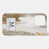 Luxe Marble Gold Strokes wit en grijs Case-Mate iPhone Case (Achterkant (horizontaal))