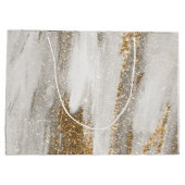 Luxe Marble Gold Strokes wit en grijs Groot Cadeauzakje (Achterkant)