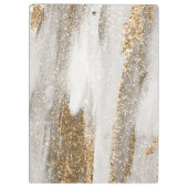 Luxe Marble Gold Strokes wit en grijs Klembord (Achterkant)