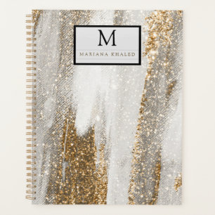 Luxe Marble Gold Strokes wit en grijs Planner