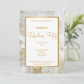 LUXE MARBRE PEARL OR ABSTRAIT INVITATION PERSONNAL (Debout devant)