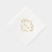Luxe Mariage feuille de feuille d'or Monogram Cres (Droite)