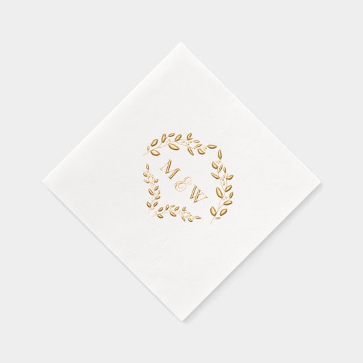 Luxe Mariage feuille de feuille d'or Monogram Cres (Droite)