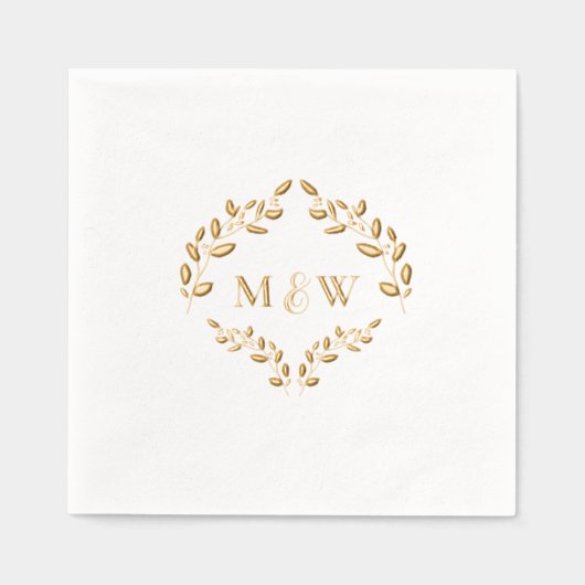 Luxe Mariage feuille de feuille d'or Monogram Cres (Recto)