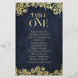 Luxe marine blauw en goud bloeien winter bruiloft