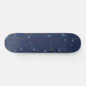 Luxe marine blauw sparkle goud glitter patroon skateboard (Horizontaal)