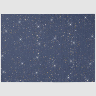 Luxe marine blauw sparkle goud glitter patroon tissuepapier
