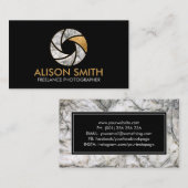 Luxe marmer camera Shutter-fotograaf Visitekaartje (Voorkant / Achterkant)